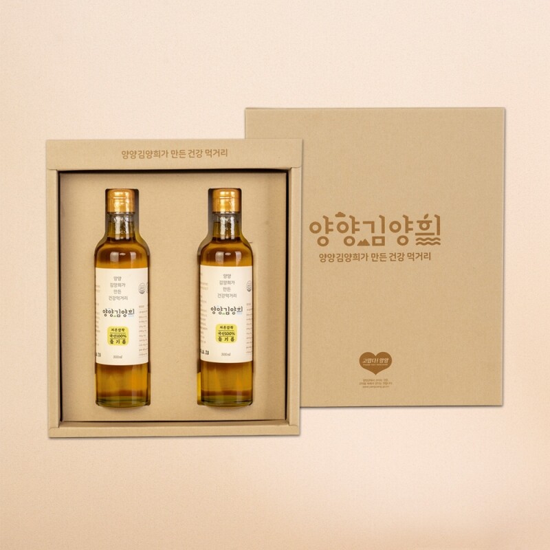 양양김양희들기름,(라이브특가)양양김양희 저온압착들기름 300ml * 2병